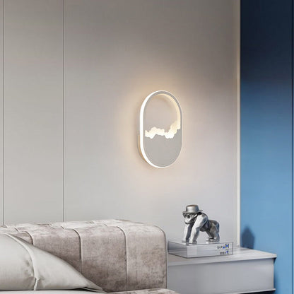 WaveGlow - Modern oval LED wall lamp made of iron with a refined wave design