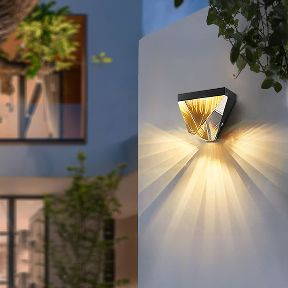 Orr Waterproof Diamond Shape Metal Crystal IP65 Waterproof Outdoor Wall Lamp