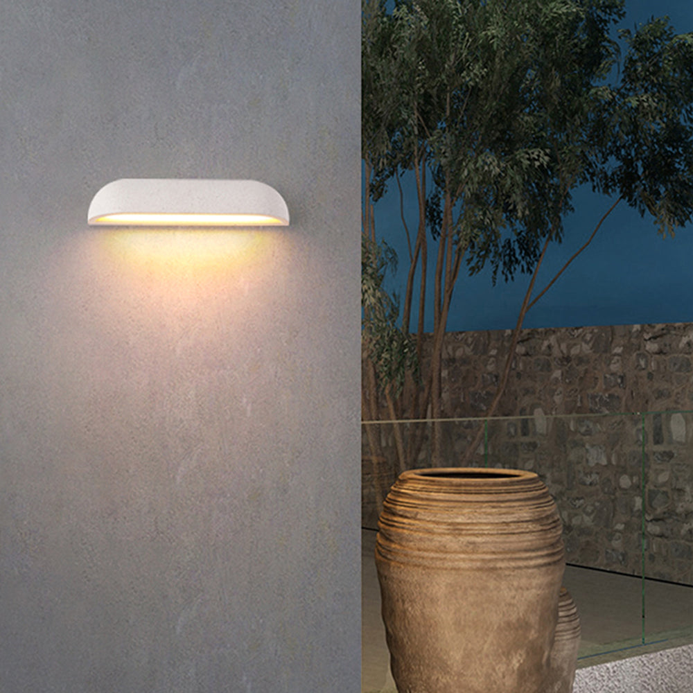 Modern Semi-elliptical Stone Outdoor Wall Lamp