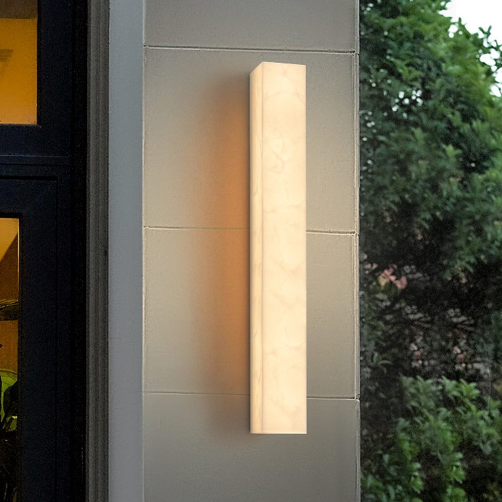 Edge Modern Rectangular Alabaster IP65 WaterProof Outdoor Wall Lamp