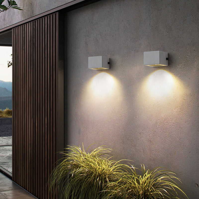 Minimalist Cement Square Outdoor Wall Lamp