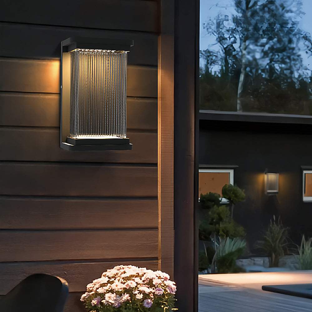 Minimalist Rectangular Glass Outdoor Wall Lamp