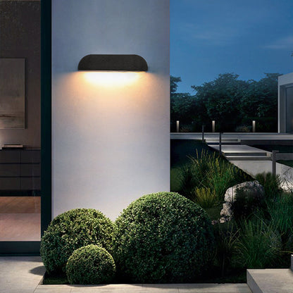 Modern Semi-elliptical Stone Outdoor Wall Lamp