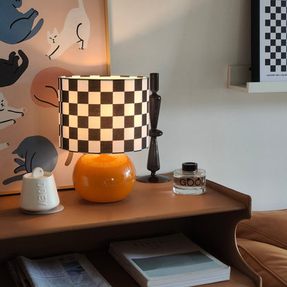 Classic Checkerboard Glass Table Lamp