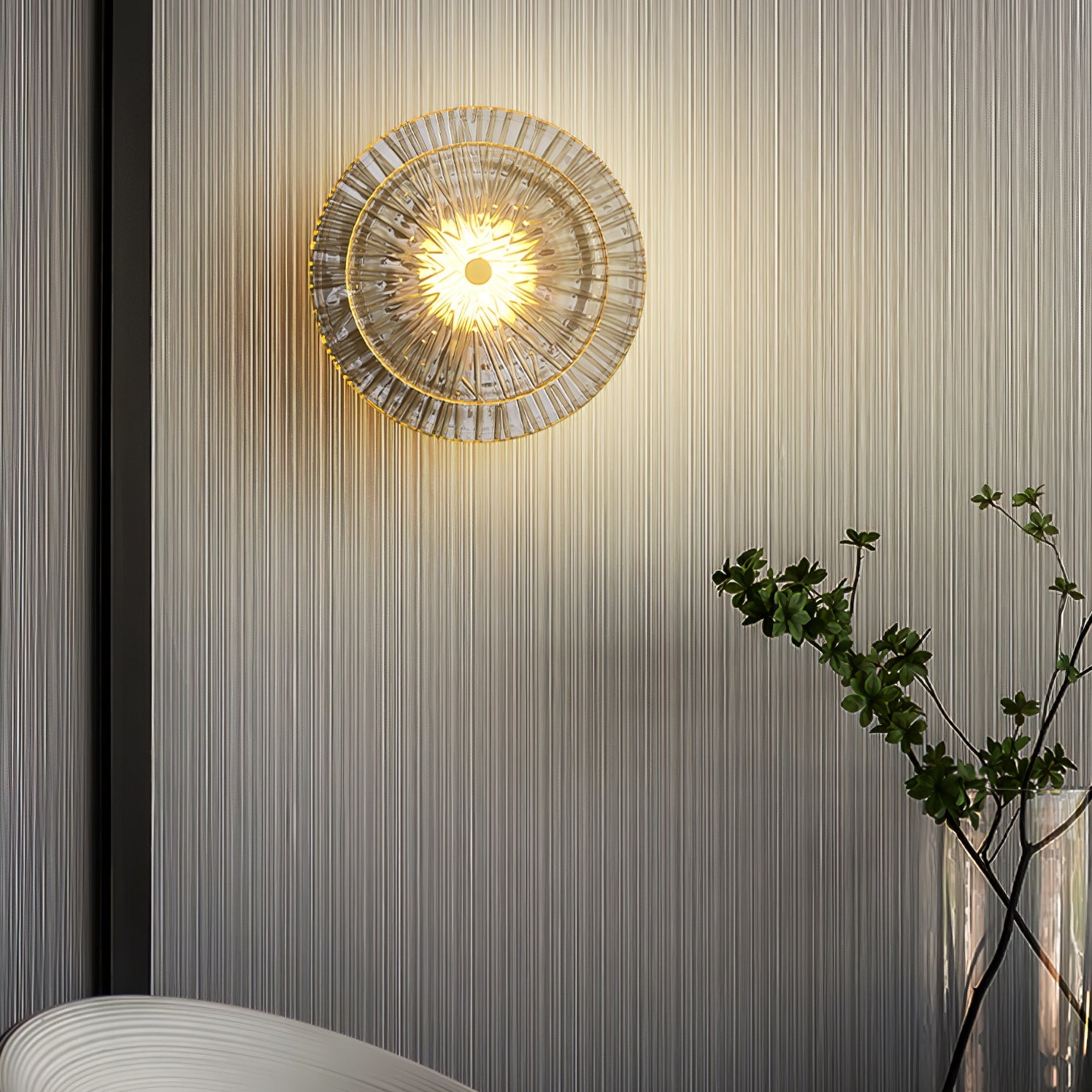 Ronde Kristallen Wandlamp