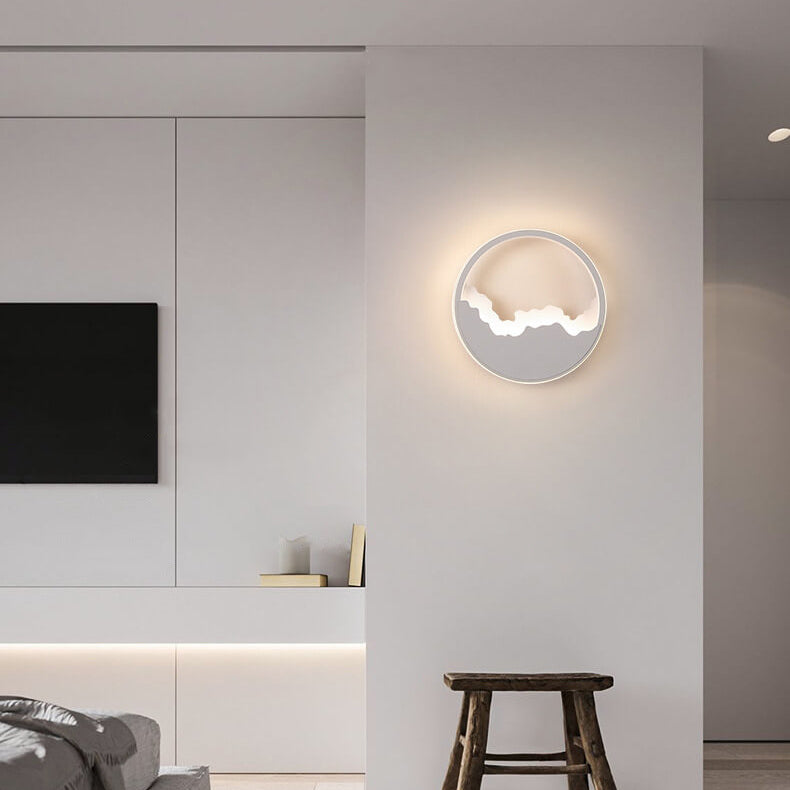 WaveGlow - Applique murale LED ovale moderne en fer avec un design de vague raffiné