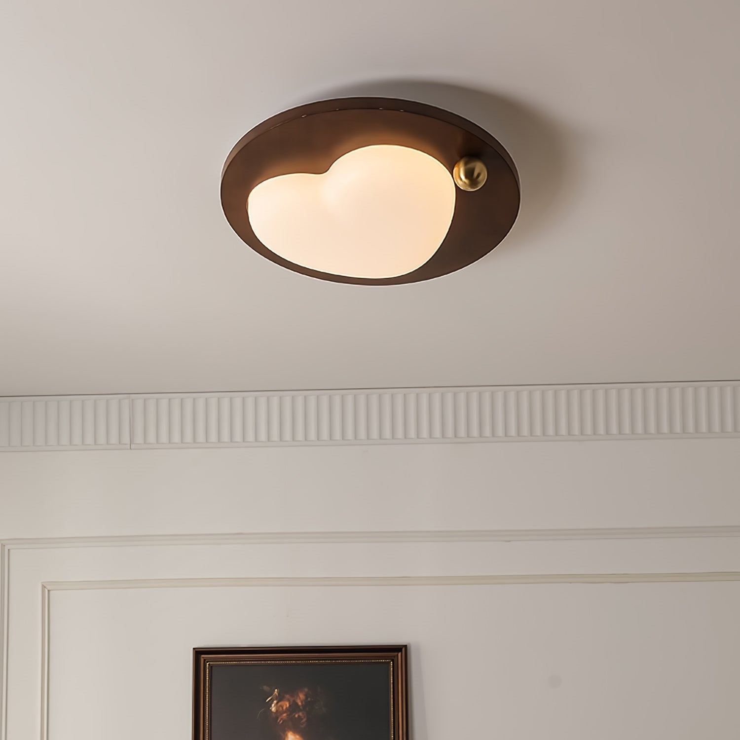 Lumière de plafond en bois crème rétro nuage rêveur