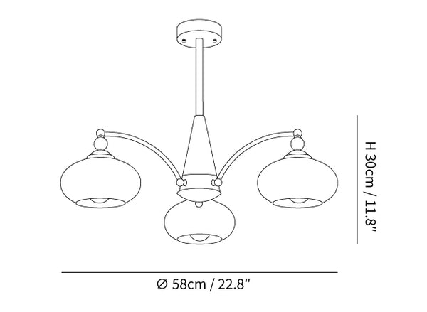 Candelabro de vidrio con viento de crema Calliope retro