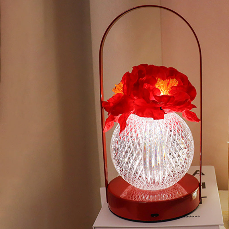 Creative Carnation Round Plastic LED Table Lamp