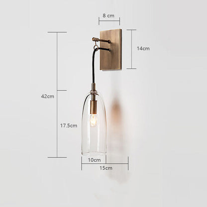 Designer Copper Transparent Glass Wall Lamp