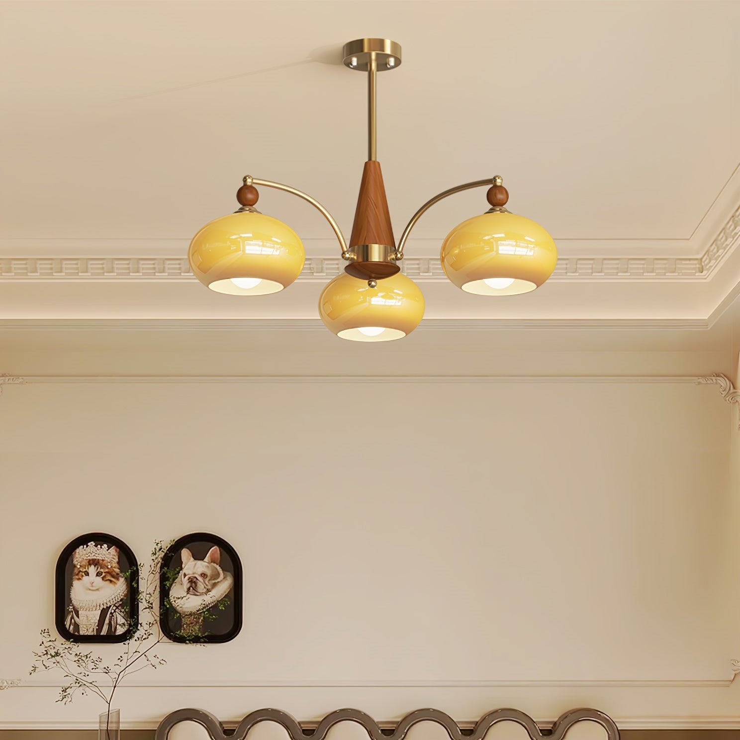 Retro Calliope Cream Wind Glass Chandelier