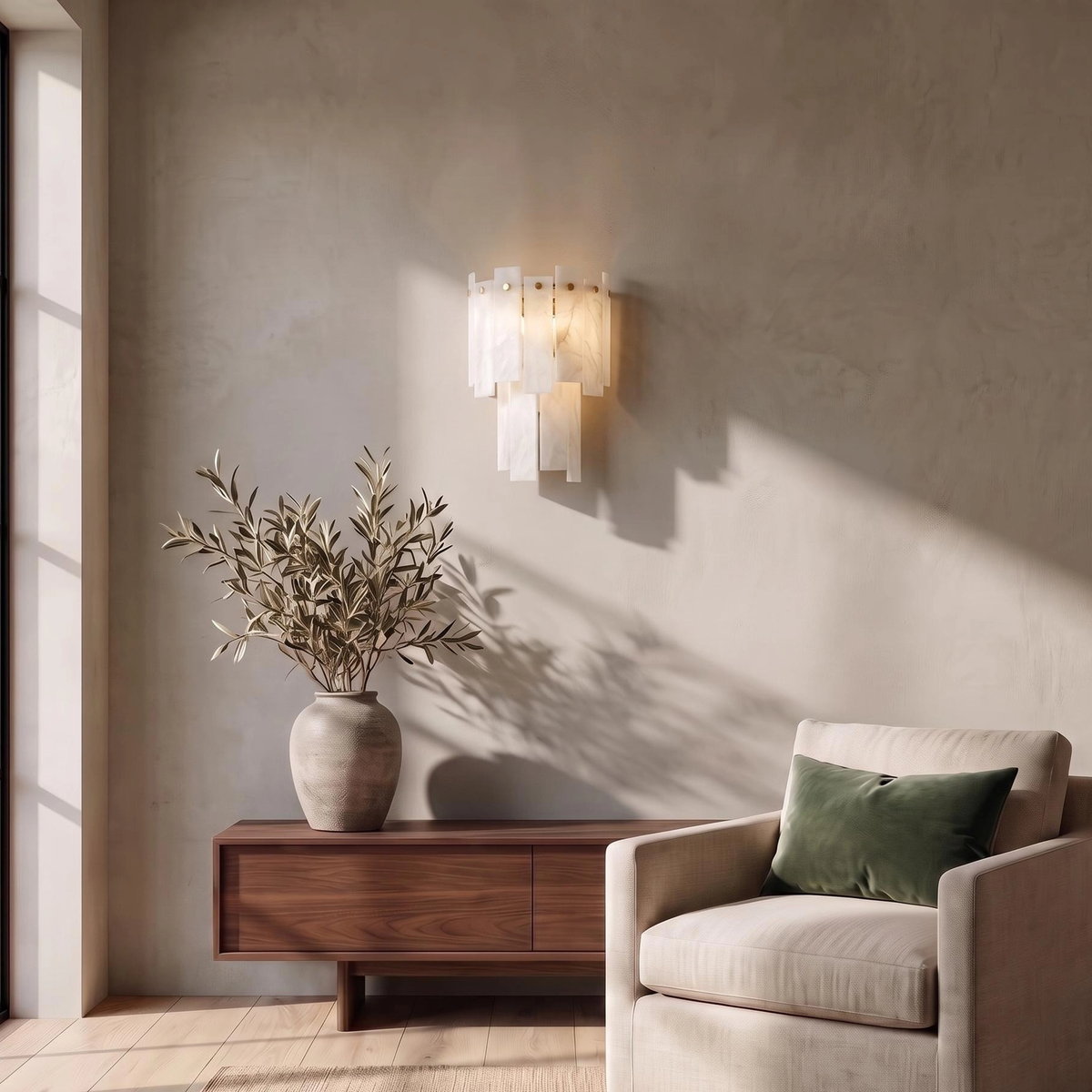 Solveig Nordic Alabaster Wall Light