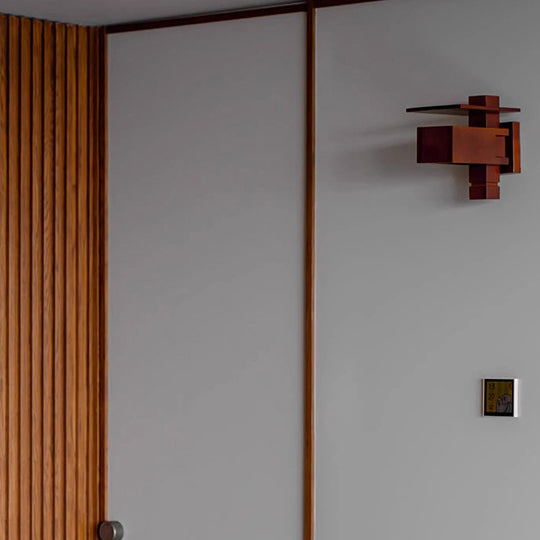 Creative Brick Red Wooden Wall Sconce Lamp