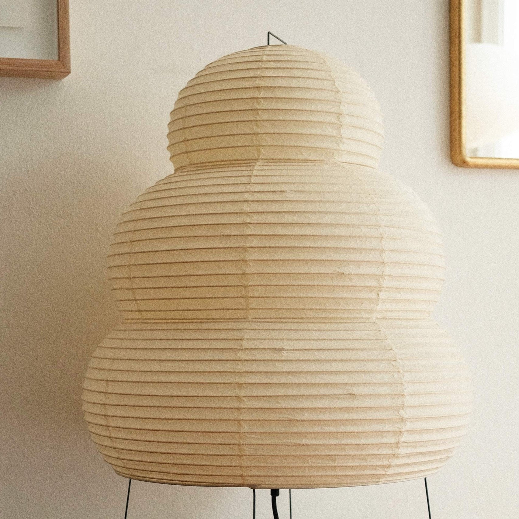 Japanese Wabi Sabi White Rice Paper Table Lamp