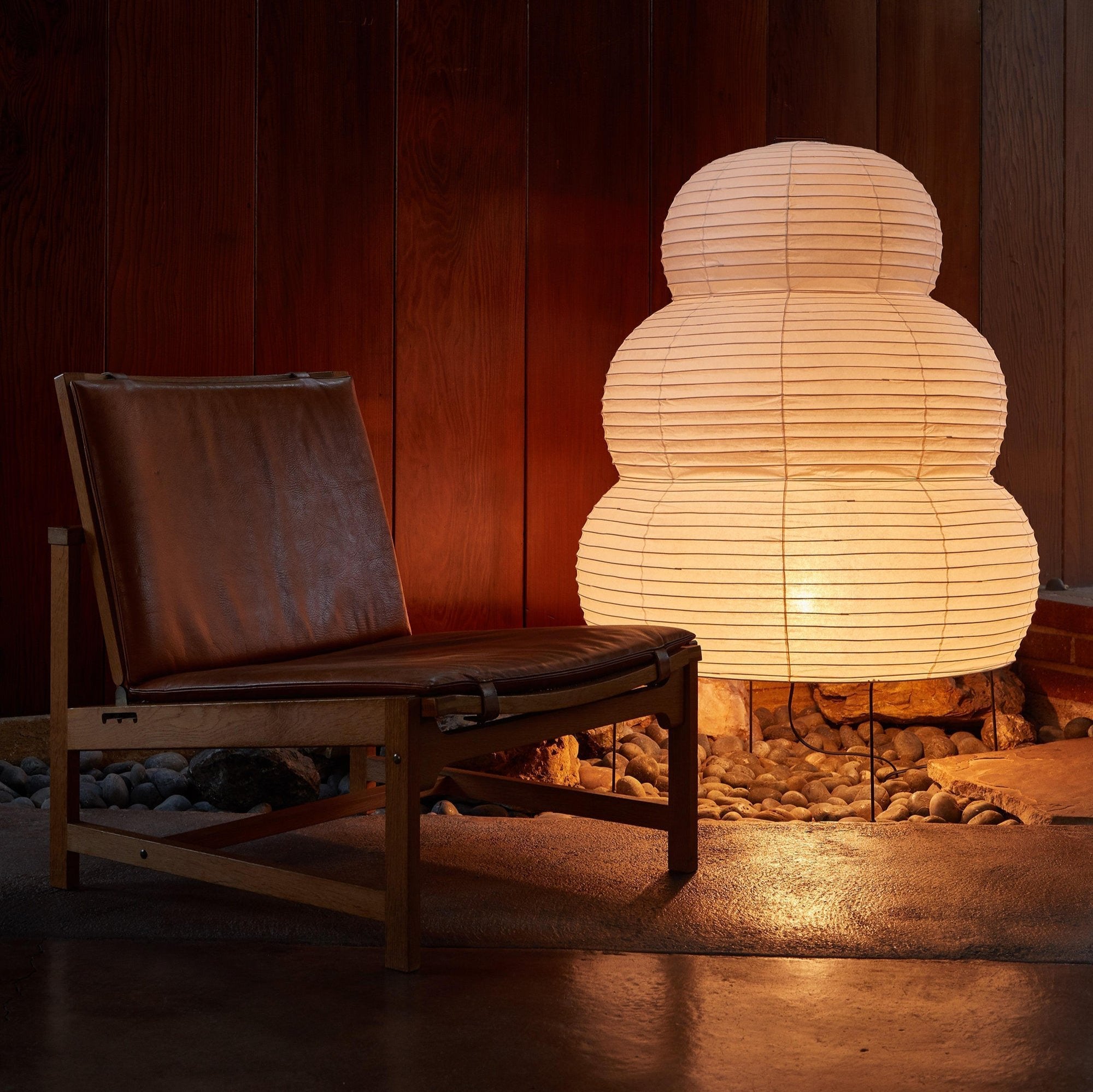 Japanese Wabi Sabi White Rice Paper Table Lamp