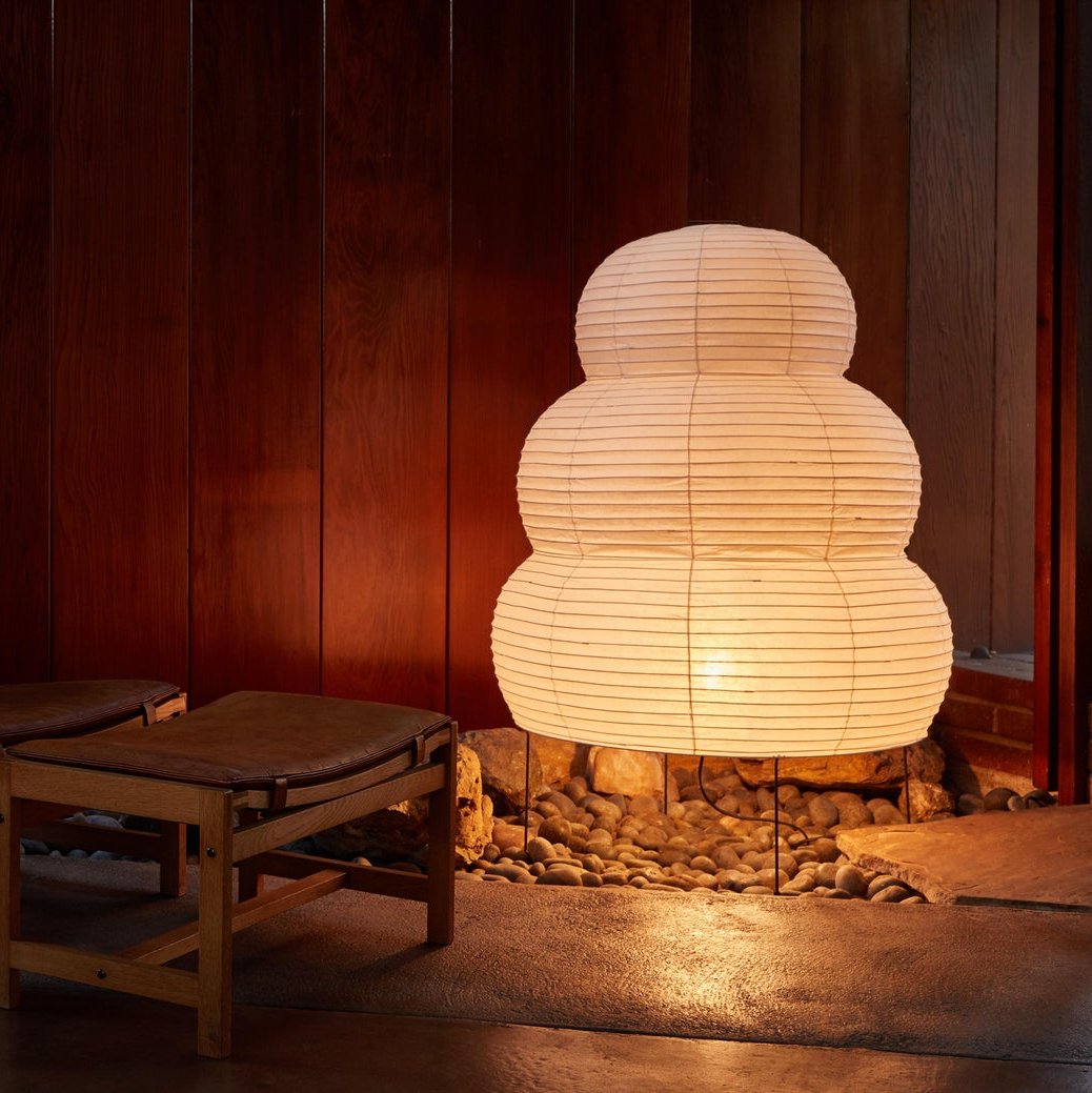 Japanese Wabi-Sabi White Rice Paper Table Lamp