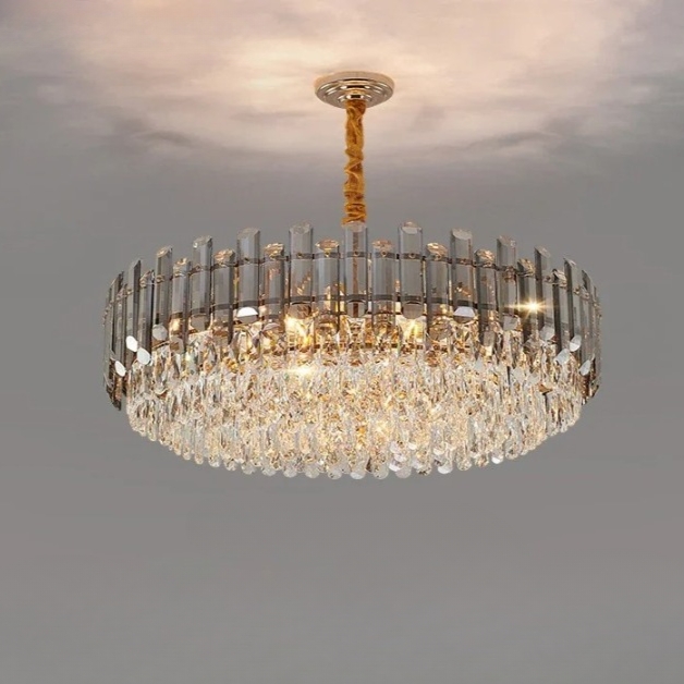 Chandelier en cristal de luxe doré