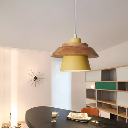 Macaroon Nordic Wood Color Pendant Lamp