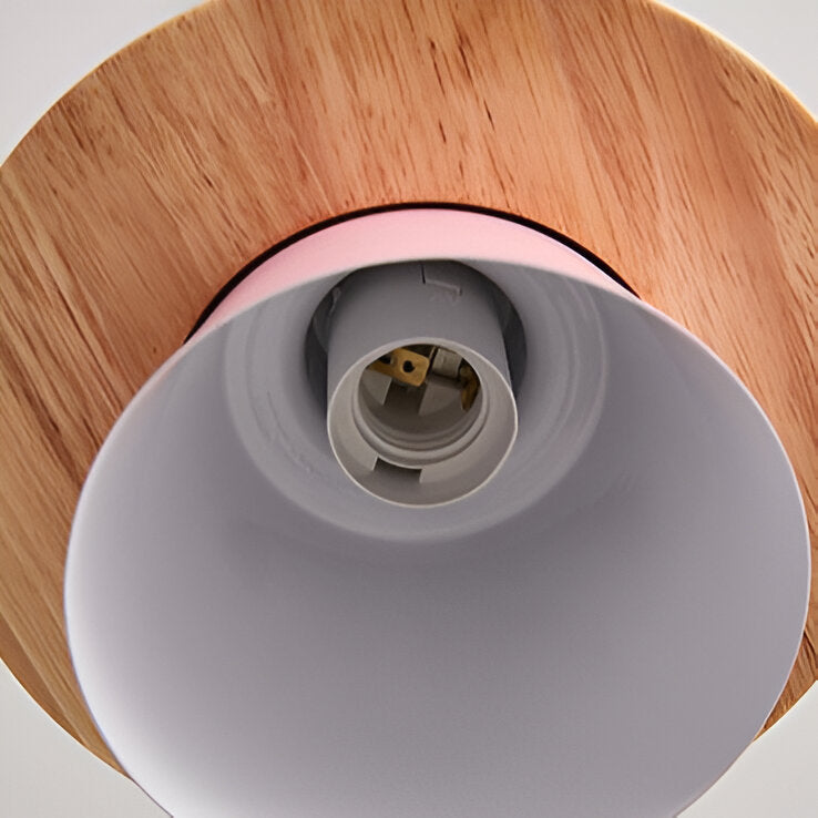 Macaroon Nordic Wood Color Pendant Lamp