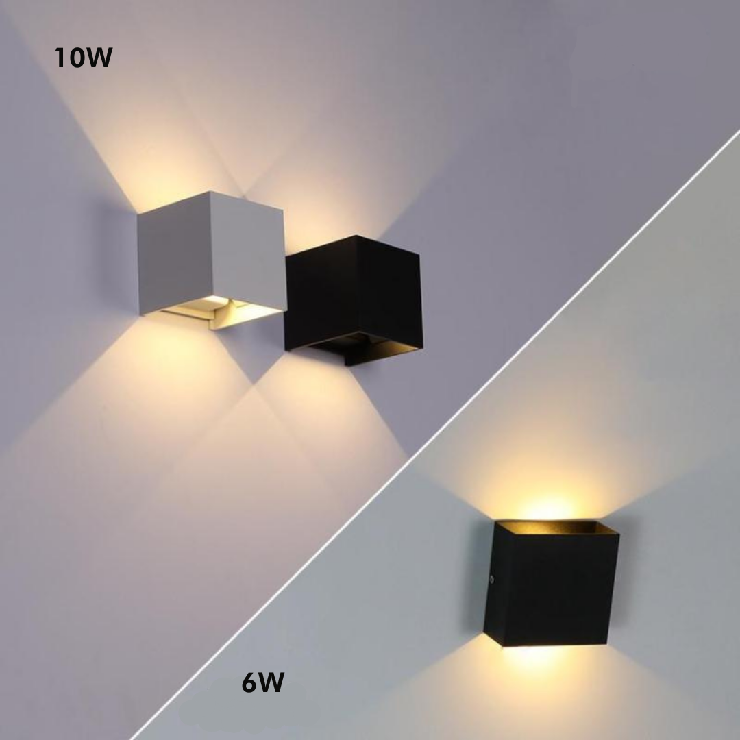 Lámpara de pared exterior LED cuadrada ajustable moderna