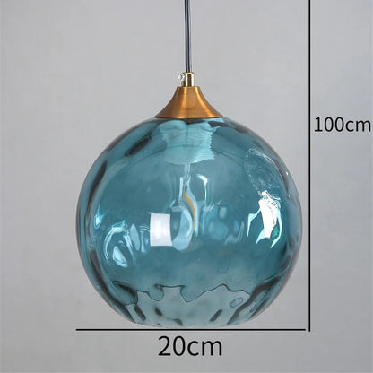 Lampe suspendue en verre en forme de boule nordique LED moderne