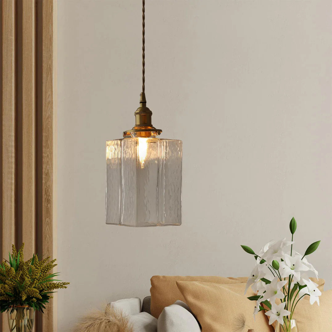 Jewel Brass Vintage Glass Pendant Light