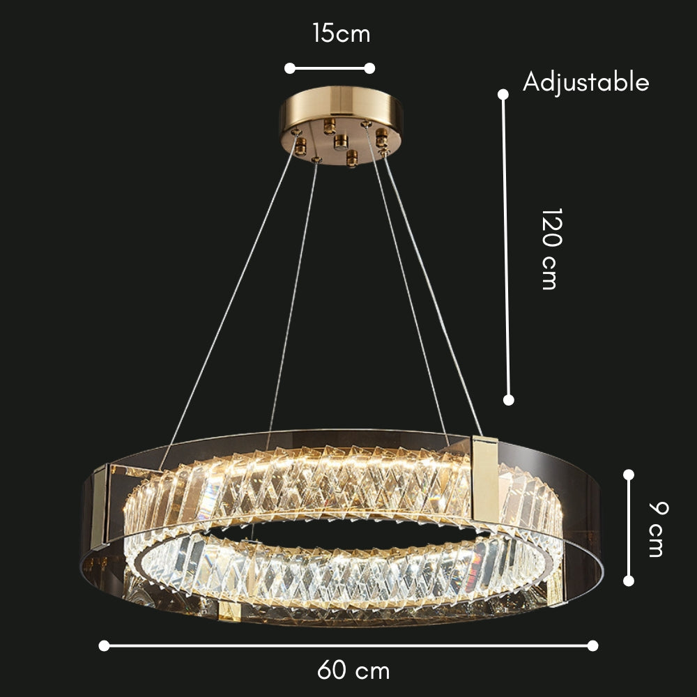 Nordic Crystal Stainless Steel Glass Chandelier