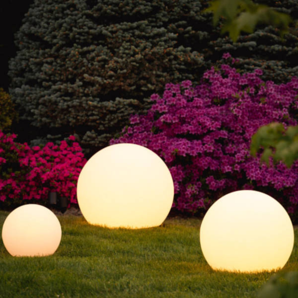 Alabaster Sphere Garden Lights