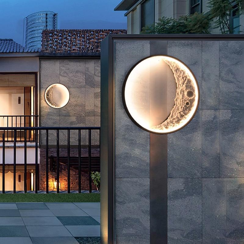 Elif Modern Moon Shape LED IP65 Lumière Extérieure Étanche