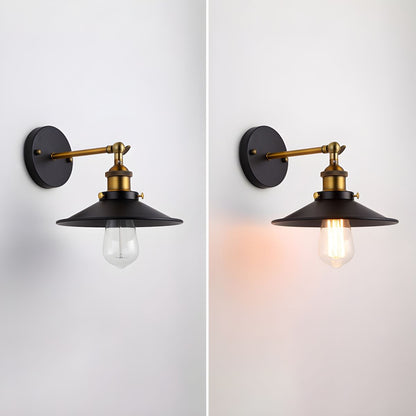 Retro Industrial Style Metal Saucer Shade Wall Lamp