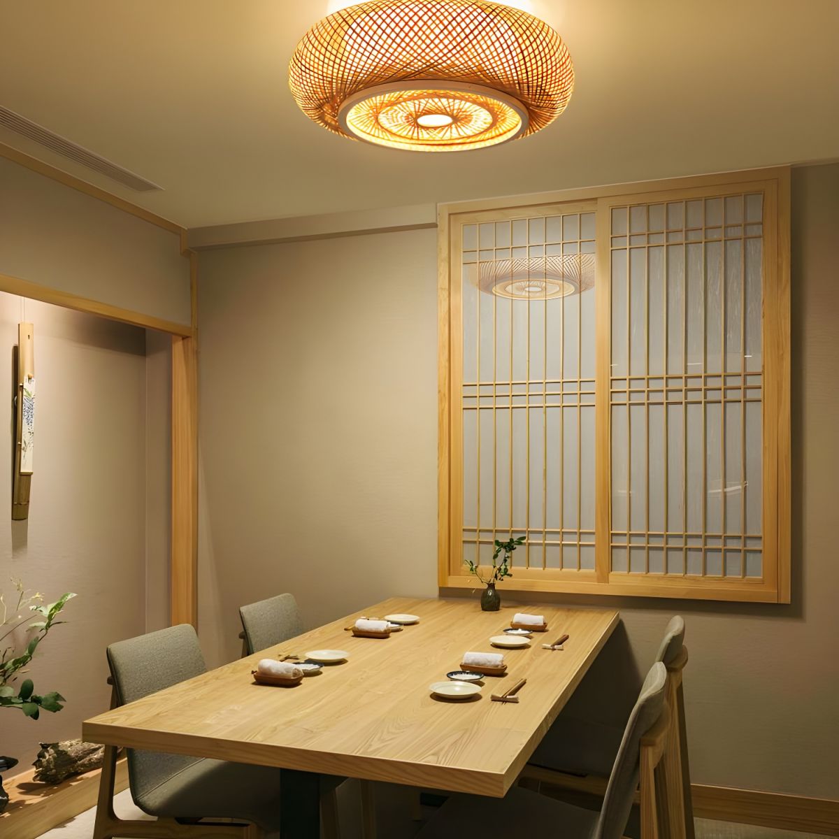 Muto Handmade Rattan Ceiling Light