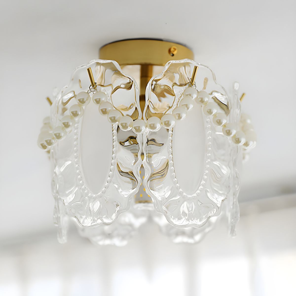 Lustre semi-encastré moderne blanc