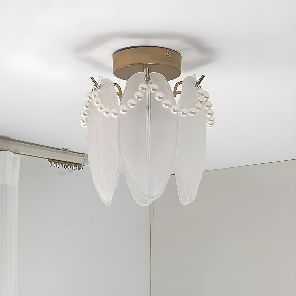 Modern White Semi-Flush Mount Ceiling Light