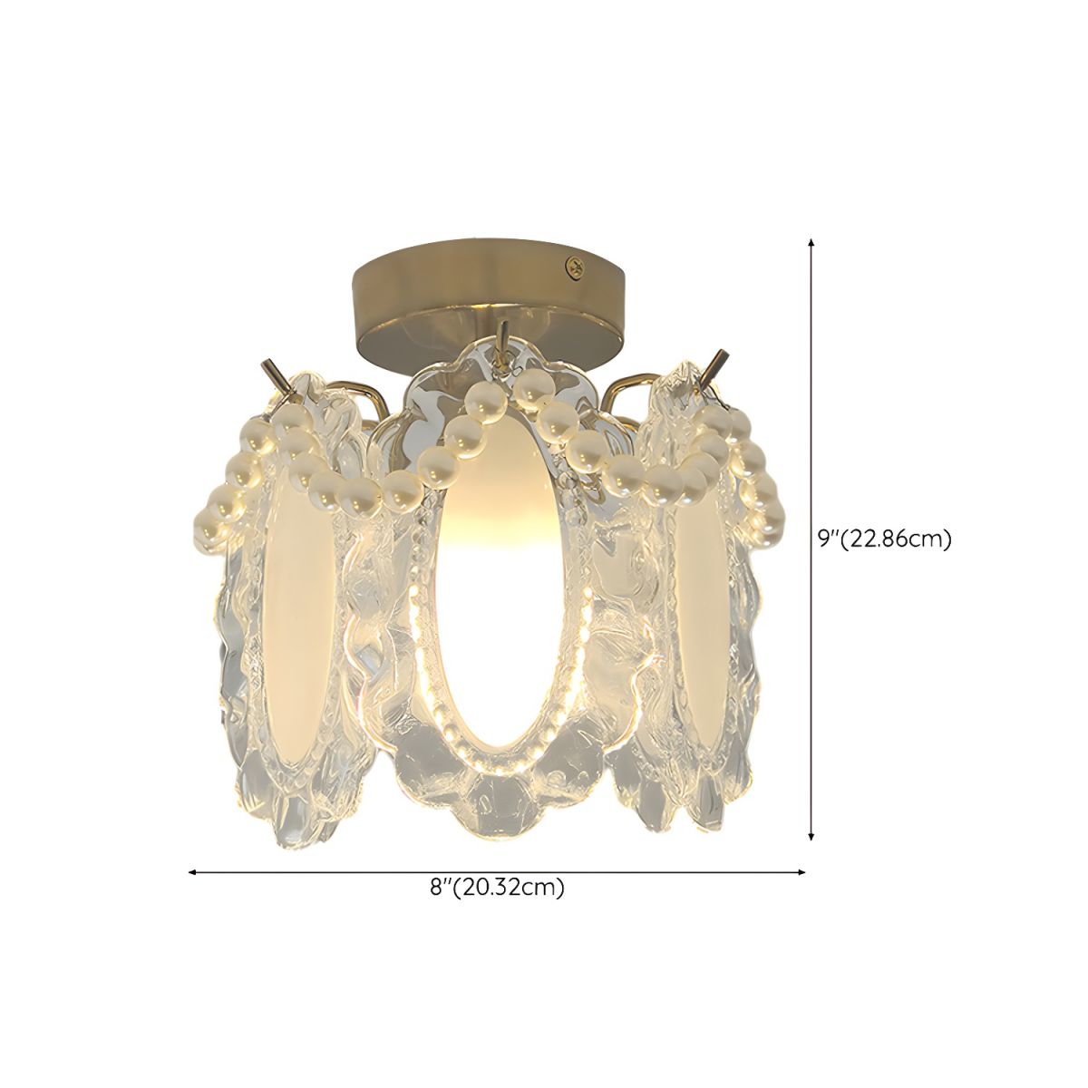 Luz de techo semi-empotrada blanca moderna