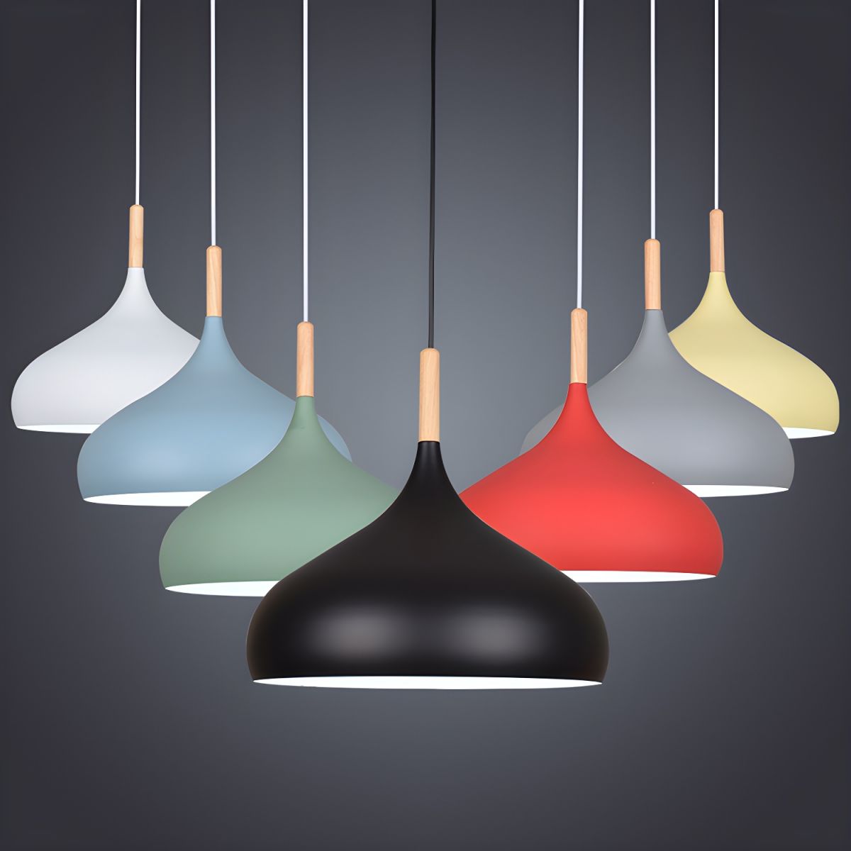 Nordic Wooden and Aluminum Pendant Light