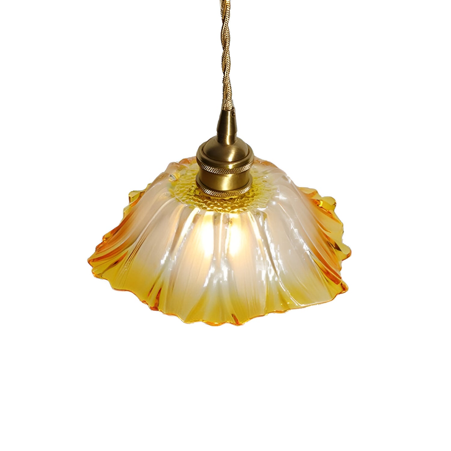 Vintage Radiant Lotus Glass Pendant Lamp