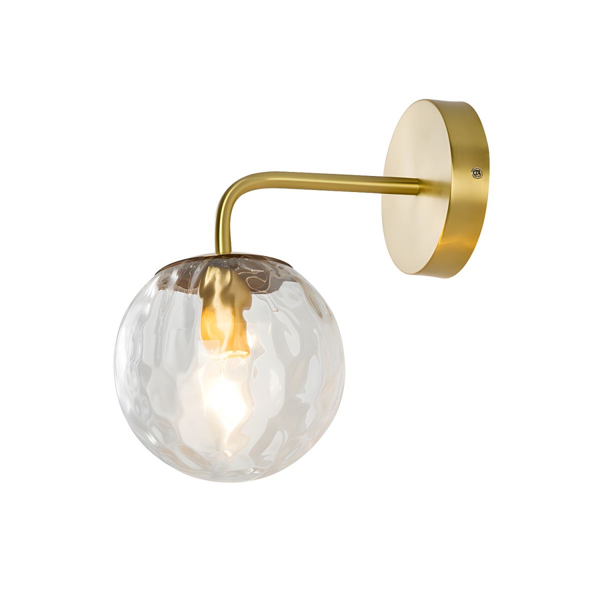 Modern Retro Rippled Glass Sphere Wall Lamp