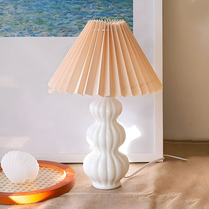 Retro Korean Style Pleated Skirt Table Lamp