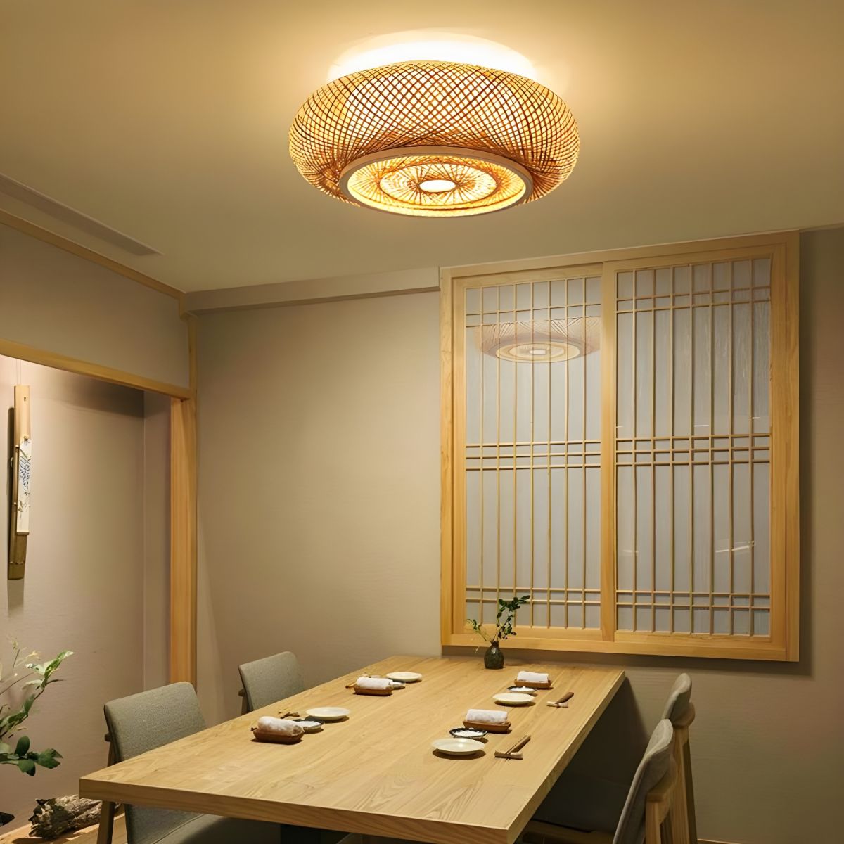 Muto Handmade Rattan Ceiling Light