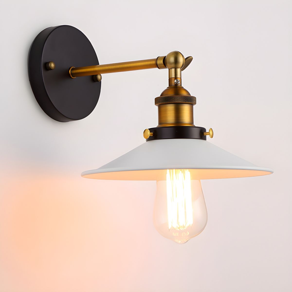 Retro Industrial Style Metal Saucer Shade Wall Lamp