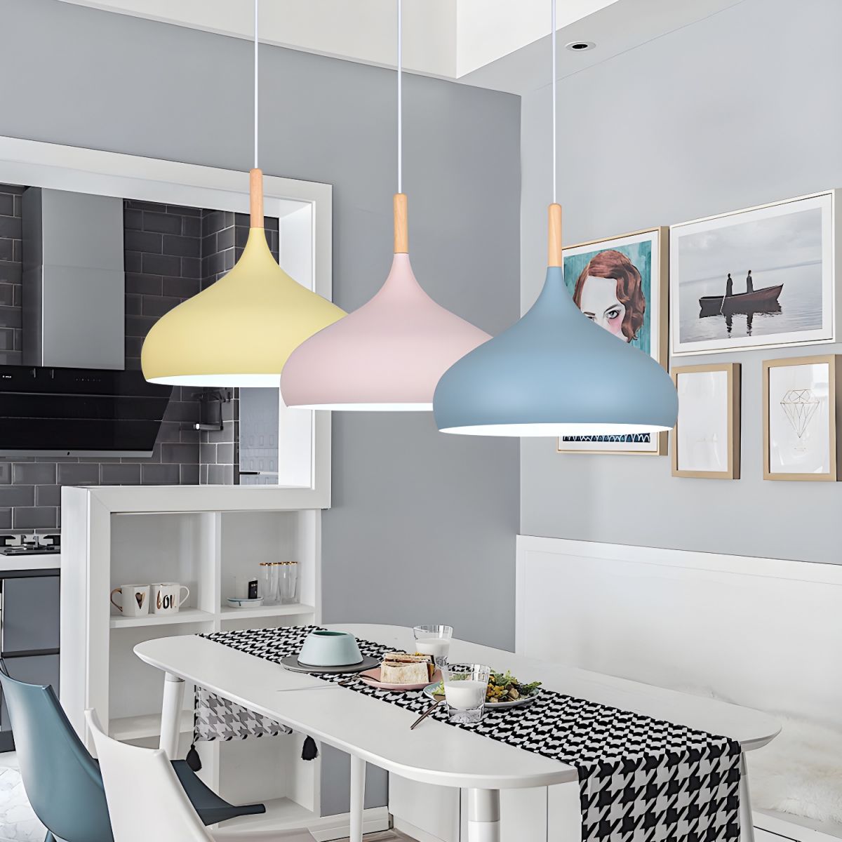 Nordic Wooden and Aluminum Pendant Light