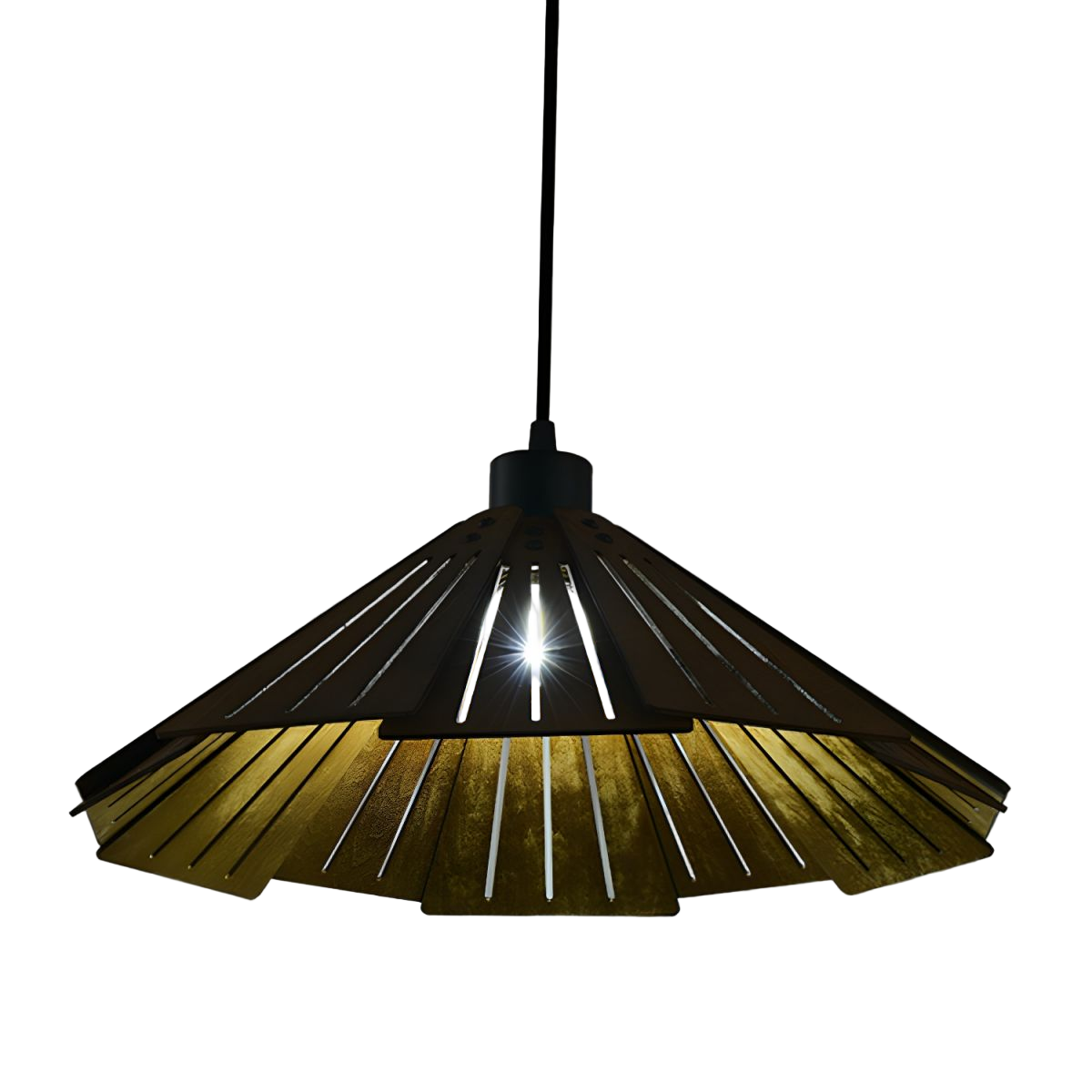 Sora Cone Wabi-Sabi Wood Pendant Light