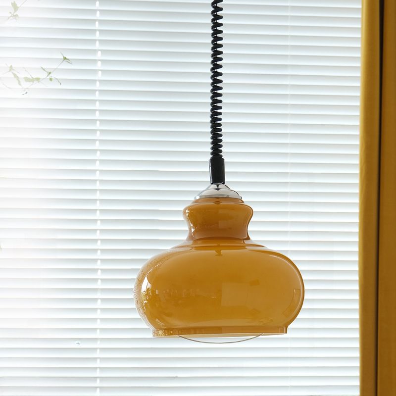 Lunea Nordic Adjustable Retro Cream Glass Pendant Light