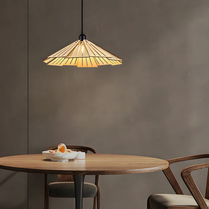 Sora Cone Wabi-Sabi Wood Pendant Light