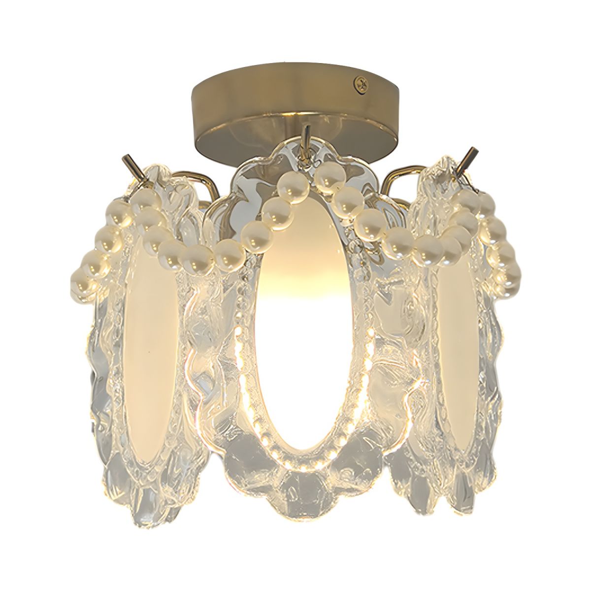 Lustre semi-encastré moderne blanc