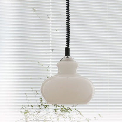 Lunea Nordic Adjustable Retro Cream Glass Pendant Light