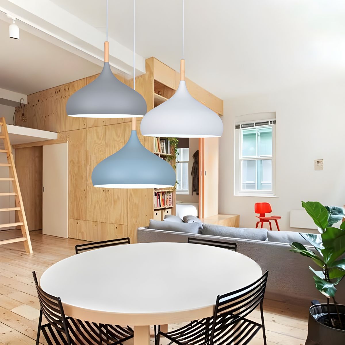 Nordic Wooden and Aluminum Pendant Light