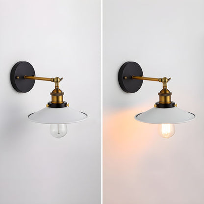 Retro Industrial Style Metal Saucer Shade Wall Lamp