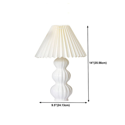 Retro Korean Style Pleated Skirt Table Lamp