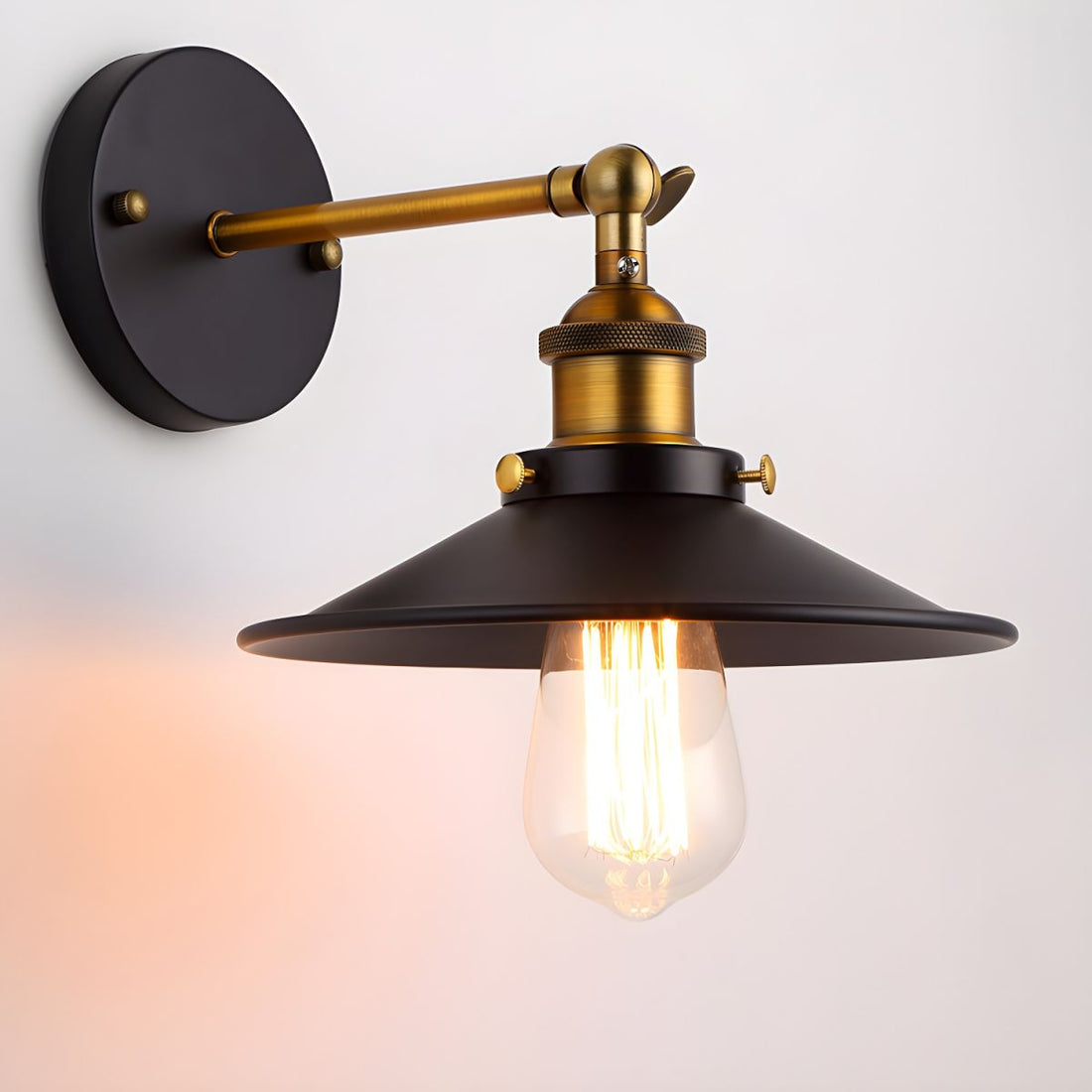 Retro Industrial Style Metal Saucer Shade Wall Lamp